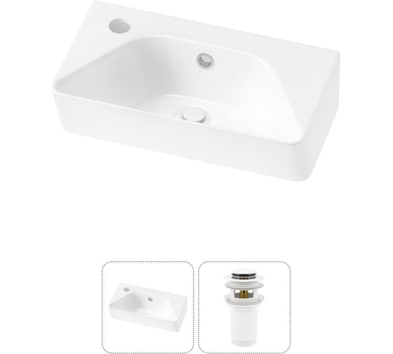 Изображение товара Комплект Wellsee 2 в 1 Lavinia Boho Bathroom Sink накладная/подвесная раковина 40x22 см 20216444R