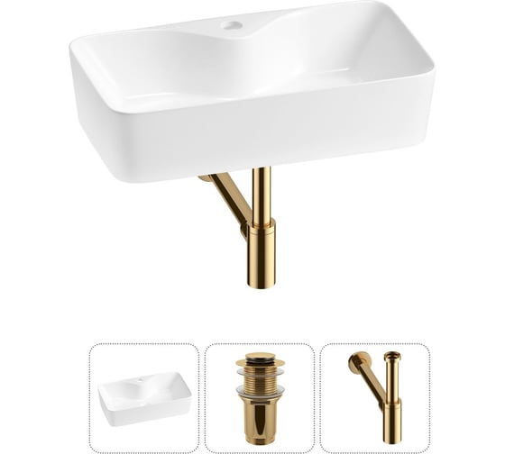 Изображение товара Комплект Wellsee 3 в 1 Lavinia Boho Bathroom Sink накладная раковина 54x30 см 20215277R