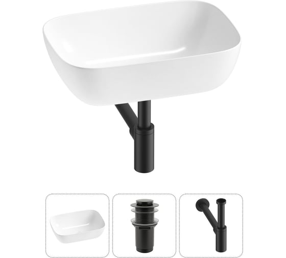 Изображение товара Комплект Wellsee 3 в 1 Lavinia Boho Bathroom Sink накладная раковина 46x33 см 20215196R