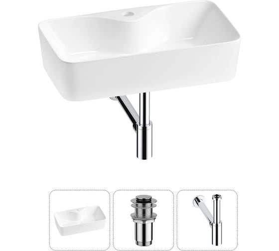 Изображение товара Комплект Wellsee 3 в 1 Lavinia Boho Bathroom Sink накладная раковина 54x30 см 20215275R