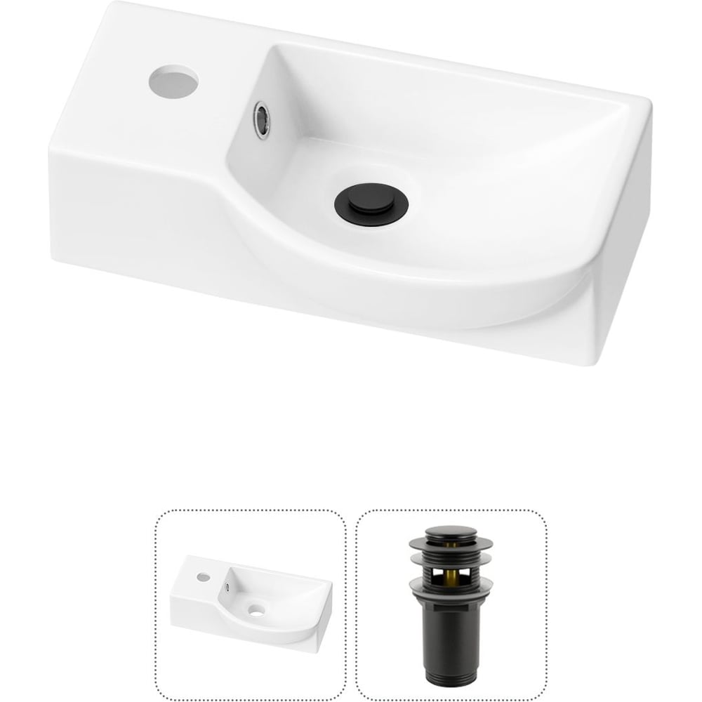 Комплект Wellsee 2 в 1 Lavinia Boho Bathroom Sink накладная/подвесная раковина 40x23 см 20216022R