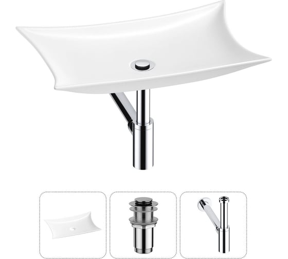 Изображение товара Комплект Wellsee 3 в 1 Lavinia Boho Bathroom Sink накладная раковина 59x39 см 20215291R