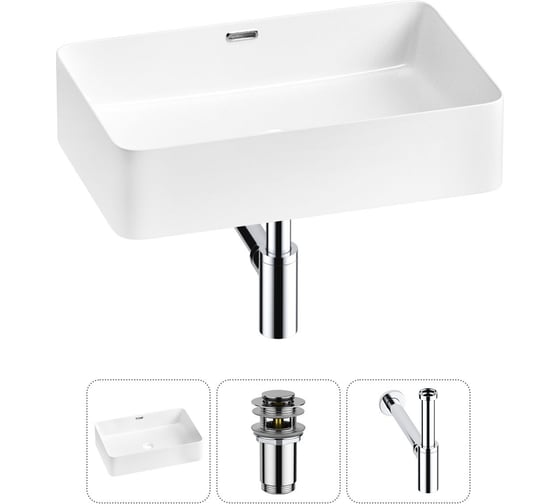 Изображение товара Комплект Wellsee 3 в 1 Lavinia Boho Bathroom Sink накладная раковина 48x31 см 20215211R