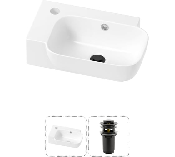 Изображение товара Комплект Wellsee 2 в 1 Lavinia Boho Bathroom Sink накладная/подвесная раковина 40x24 см 20216386R