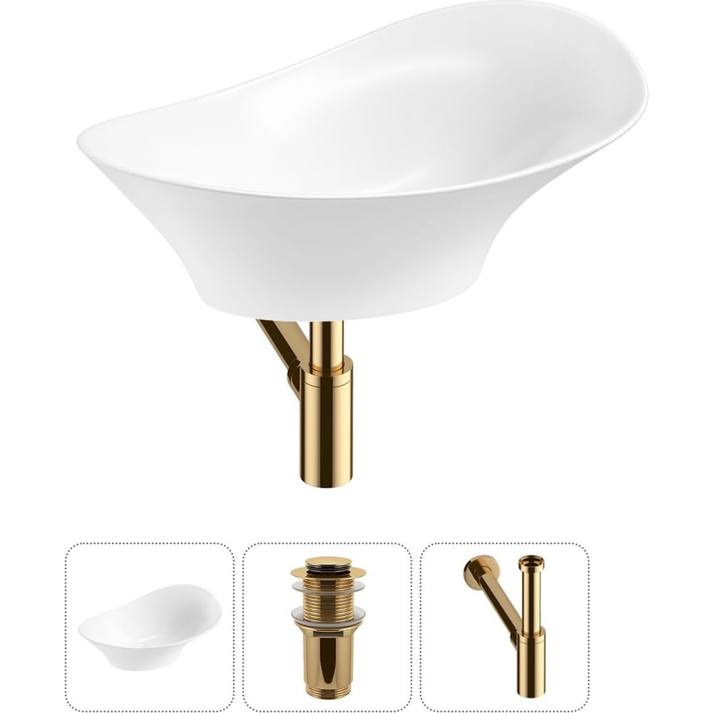 Изображение товара Комплект раковина Wellsee Lavinia Boho для ванной накладная 56x33 см