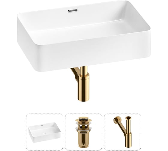 Изображение товара Комплект Wellsee 3 в 1 Lavinia Boho Bathroom Sink накладная раковина 55x37 см 20215229R