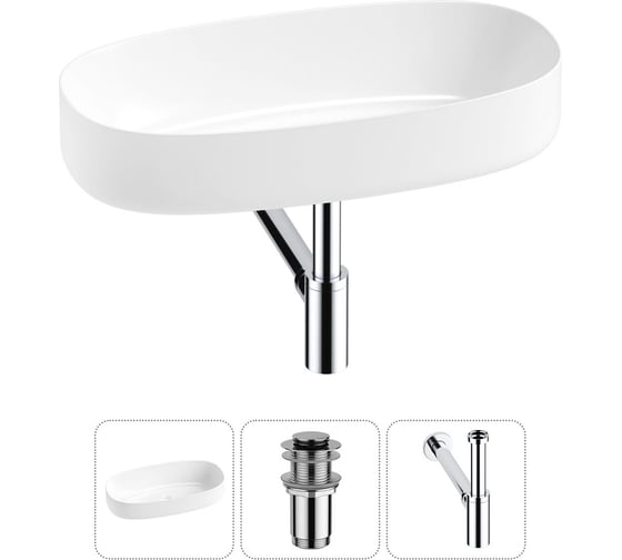 Изображение товара Комплект Wellsee 3 в 1 Lavinia Boho Bathroom Sink накладная раковина 68x36 см 20215841R