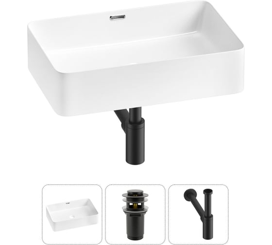 Изображение товара Комплект Wellsee 3 в 1 Lavinia Boho Bathroom Sink накладная раковина 55x37 см 20215228R
