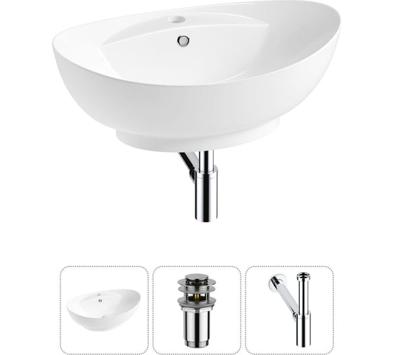 Изображение товара Комплект Wellsee 3 в 1 Lavinia Boho Bathroom Sink накладная раковина 59x39 см 20215147R