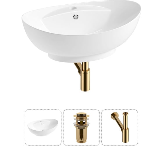 Изображение товара Комплект Wellsee 3 в 1 Lavinia Boho Bathroom Sink накладная раковина 59x39 см 20215149R