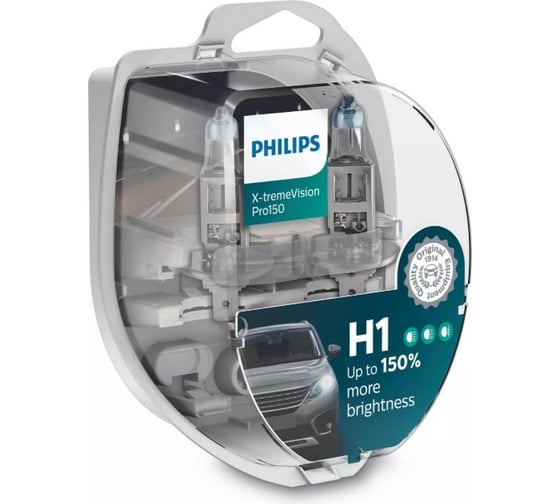 Изображение товара Автолампа PHILIPS H1 55 P14.5s+150 X-tremeVision Pro150 2шт 12V 12258XVPS2