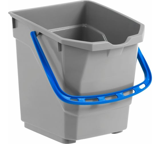 Изображение товара Ведро для тележки TTS NICKITA 15 л, серое с синей ручкой T080255EB