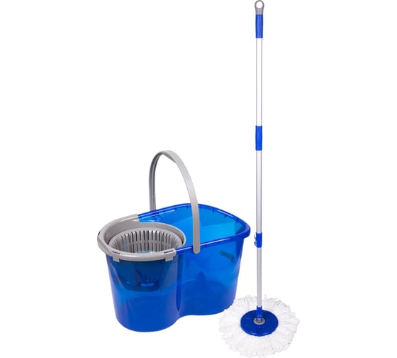 Изображение товара Набор для уборки OfficeClean Professional ведро 5 л, швабра с отжимом и круглой насадкой 2 шт 266753