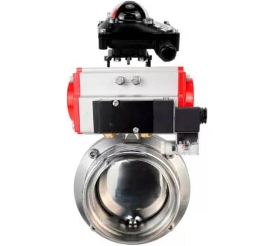 Изображение товара Затвор DN.ru 304-304-Sil Ду25 Ру10, резьбовой, пищ.нерж.сталь, пн.привод, пн.распр, БКВ D050-78791