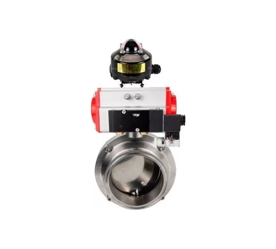 Изображение товара Затвор clamp DN.ru 304-304-EPDM-2W-C-H Ду15 Ру10, пищ.нерж.сталь, пн.привод, пн.распр, БКВ D050-78825