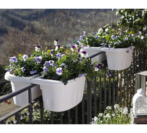 Изображение товара Комплект из двух балконных ящиков с креплением на перила Bama Spa Klunia 30232 кремовый 053177