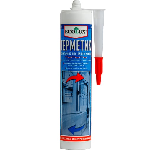 Изображение товара Санитарный герметик ECOLUX (белый; 290 мл) 4607133683443