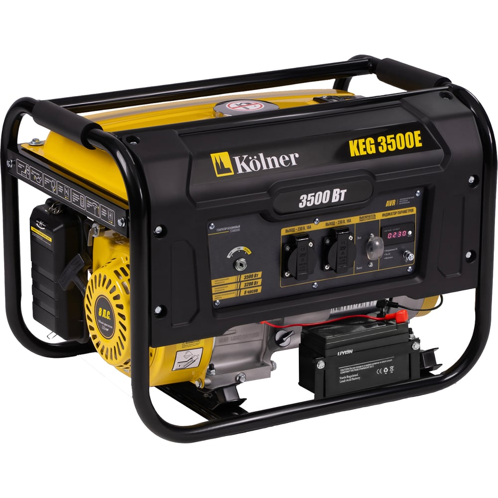 Изображение товара Бензиновый генератор Kolner 3500/3200 Вт KEG 3500E с ручным и электростартером Изображение товара Бензиновый генератор Kolner 3500/3200 Вт KEG 3500E с ручным и электростартером