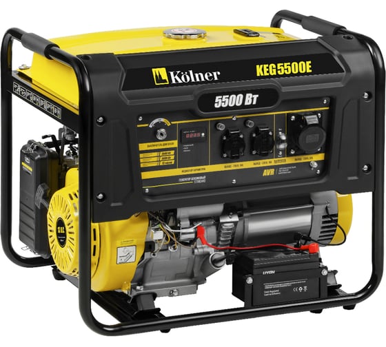 Изображение товара Генератор бензиновый Kolner 5.5 кВт, электростартер, медь LCD, 3х230 В, 35л, KEG 5500Е, 8040200266