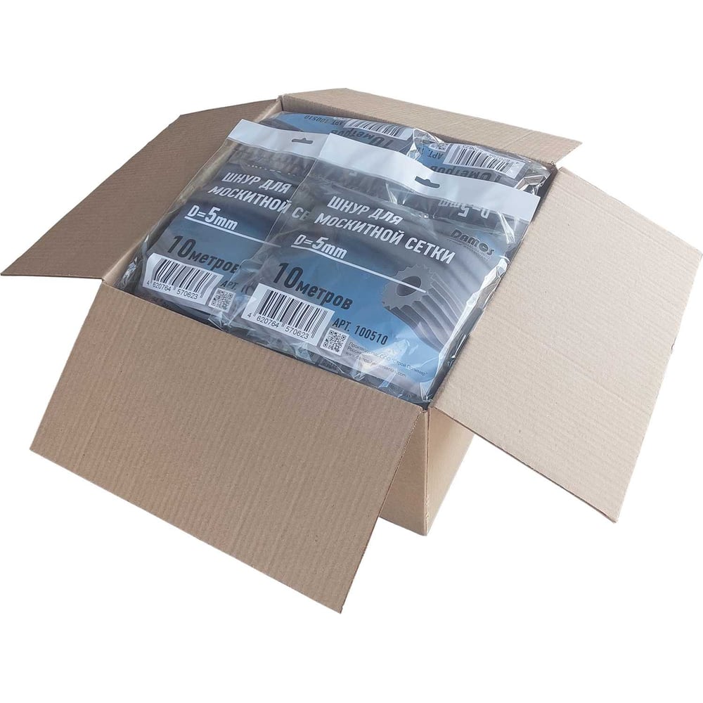 Изображение товара Шнур для москитной сетки Damos 5 мм 10 м (40 шт.) для крепления москитных сеток