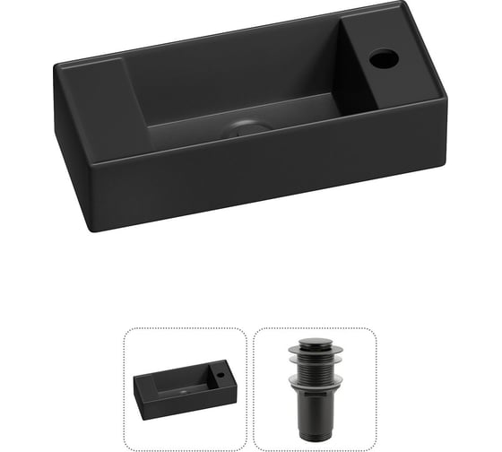 Изображение товара Комплект Wellsee 2 в 1 Lavinia Boho Bathroom Sink накладная/подвесная раковина 43x18 см 20216262R