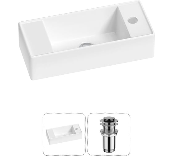 Изображение товара Комплект Wellsee 2 в 1 Lavinia Boho Bathroom Sink накладная/подвесная раковина 43x18 см 20216245R