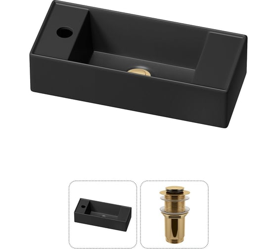 Изображение товара Комплект Wellsee 2 в 1 Lavinia Boho Bathroom Sink накладная/подвесная раковина 43x18 см 20216291R