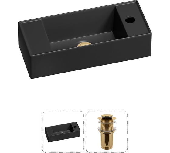 Изображение товара Комплект Wellsee 2 в 1 Lavinia Boho Bathroom Sink накладная/подвесная раковина 43x18 см 20216263R