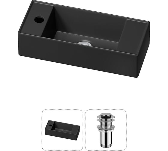 Изображение товара Комплект Wellsee 2 в 1 Lavinia Boho Bathroom Sink накладная/подвесная раковина 43x18 см 20216289R