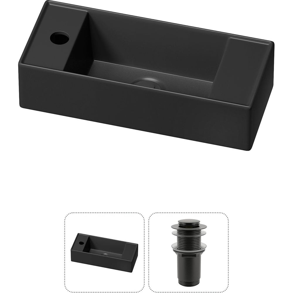 Комплект Wellsee 2 в 1 Lavinia Boho Bathroom Sink накладная/подвесная раковина 43x18 см 20216290R