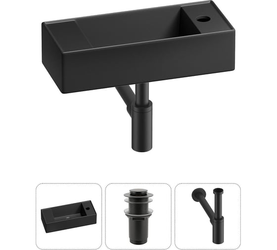 Изображение товара Комплект Wellsee 3 в 1 Lavinia Boho Bathroom Sink накладная/подвесная раковина 43x18 см 20216265R