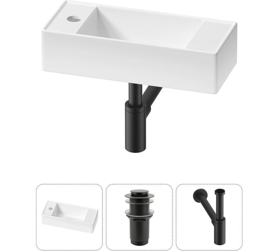 Изображение товара Комплект Wellsee 3 в 1 Lavinia Boho Bathroom Sink накладная/подвесная раковина 43x18 см 20216278R