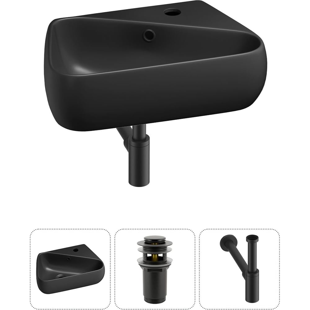 Комплект Wellsee 3 в 1 Lavinia Boho Bathroom Sink накладная/подвесная раковина 44x27 см 20216629R