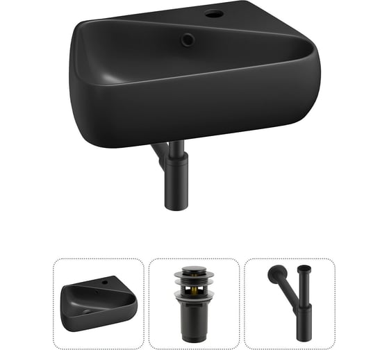 Изображение товара Комплект Wellsee 3 в 1 Lavinia Boho Bathroom Sink накладная/подвесная раковина 44x27 см 20216629R