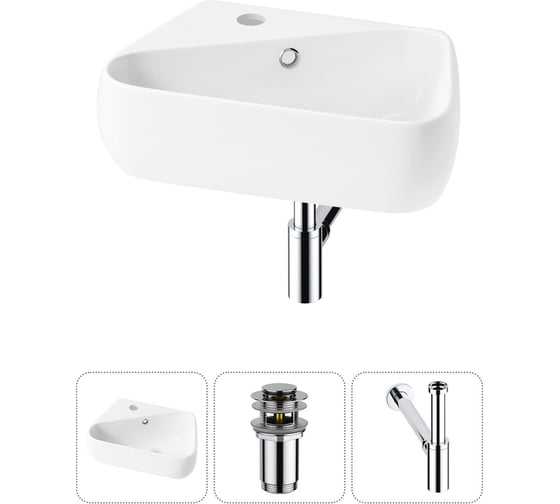 Изображение товара Комплект Wellsee 3 в 1 Lavinia Boho Bathroom Sink накладная/подвесная раковина 44x27 см 20216585R