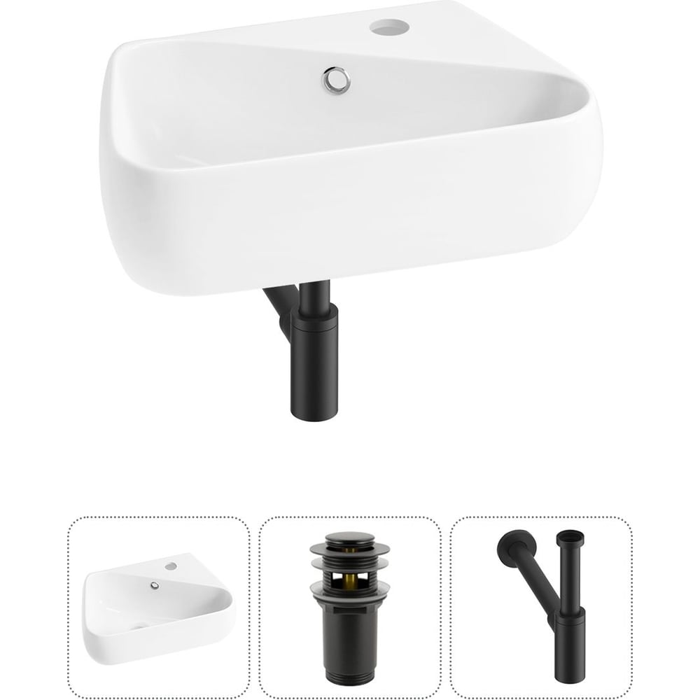 Изображение товара Подвесная раковина Wellsee 3 в 1 Lavinia Boho 44x27 см фарфор белая