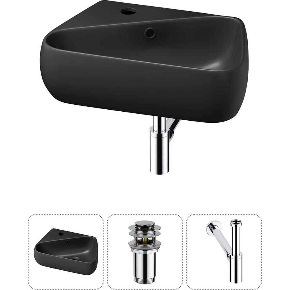 Комплект Wellsee 3 в 1 Lavinia Boho Bathroom Sink накладная/подвесная раковина 44x27 см 20216600R