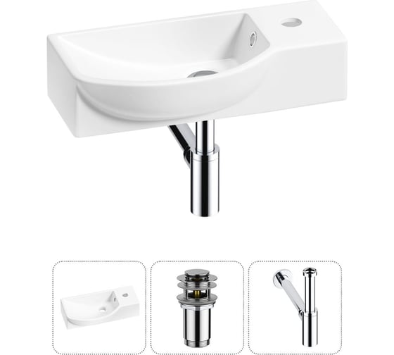 Изображение товара Комплект Wellsee 3 в 1 Lavinia Boho Bathroom Sink накладная/подвесная раковина 45x24 см 20216109R