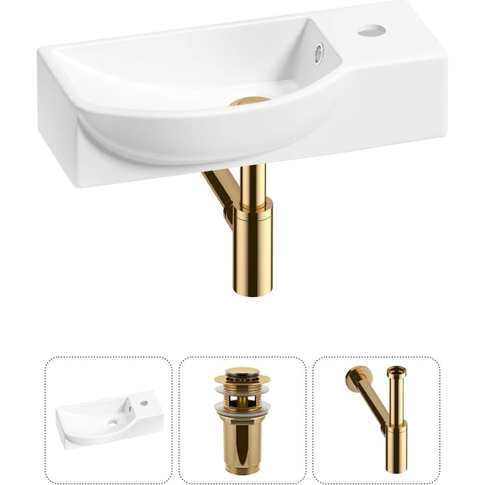 Комплект Wellsee 3 в 1 Lavinia Boho Bathroom Sink накладная/подвесная раковина 45x24 см 20216111R