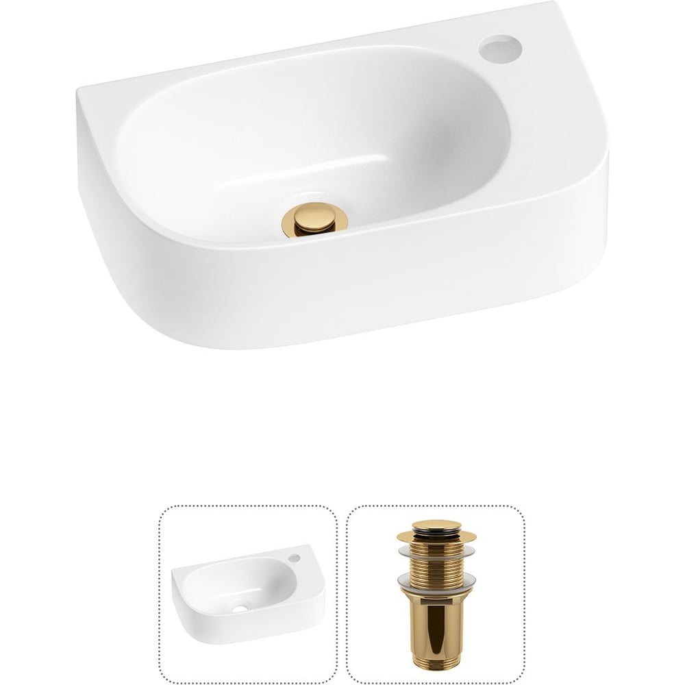 Комплект Wellsee 2 в 1 Lavinia Boho Bathroom Sink накладная/подвесная раковина 40x22 см 20216303R
