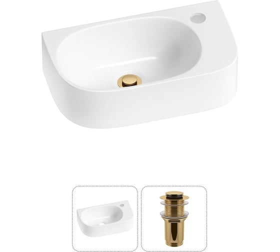 Изображение товара Комплект Wellsee 2 в 1 Lavinia Boho Bathroom Sink накладная/подвесная раковина 40x22 см 20216303R