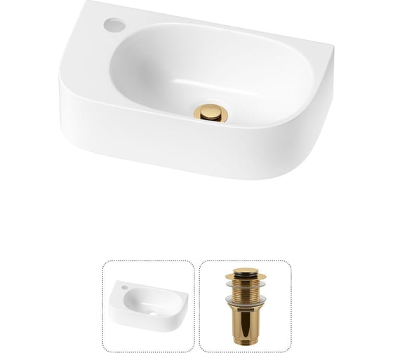 Изображение товара Комплект Wellsee 2 в 1 Lavinia Boho Bathroom Sink накладная/подвесная раковина 40x22 см 20216331R
