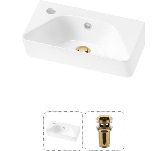 Изображение товара Комплект Wellsee 2 в 1 Lavinia Boho Bathroom Sink накладная/подвесная раковина 40x22 см 20216443R
