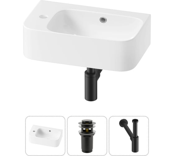 Изображение товара Комплект Wellsee 3 в 1 Lavinia Boho Bathroom Sink накладная/подвесная раковина 45x27 см 20216474R