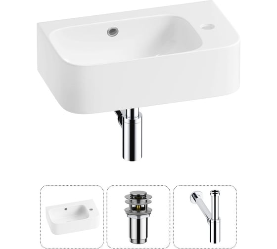 Изображение товара Комплект Wellsee 3 в 1 Lavinia Boho Bathroom Sink накладная/подвесная раковина 45x27 см 20216501R