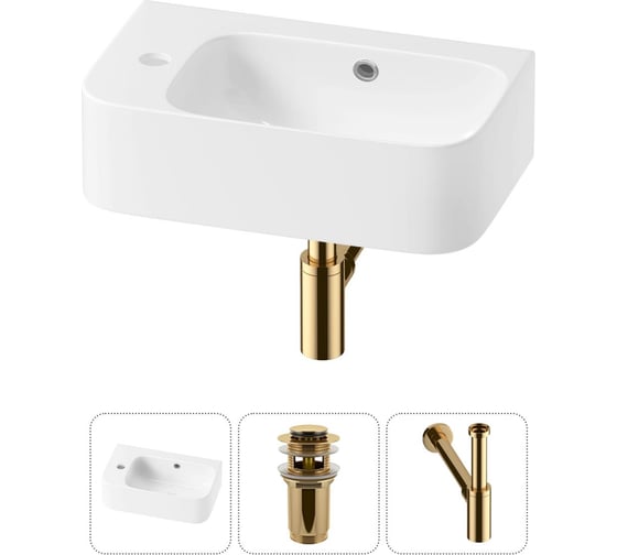 Изображение товара Комплект Wellsee 3 в 1 Lavinia Boho Bathroom Sink накладная/подвесная раковина 45x27 см 20216475R