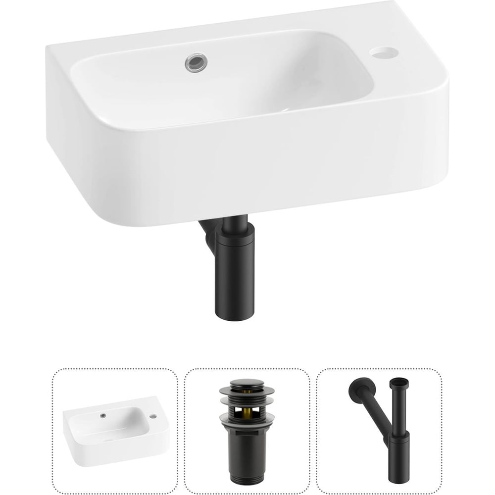 Комплект Wellsee 3 в 1 Lavinia Boho Bathroom Sink накладная/подвесная раковина 45x27 см 20216502R