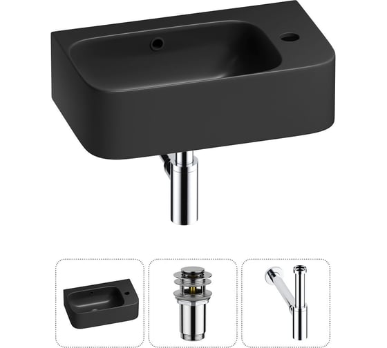 Изображение товара Комплект Wellsee 3 в 1 Lavinia Boho Bathroom Sink накладная/подвесная раковина 45x27 см 20216516R