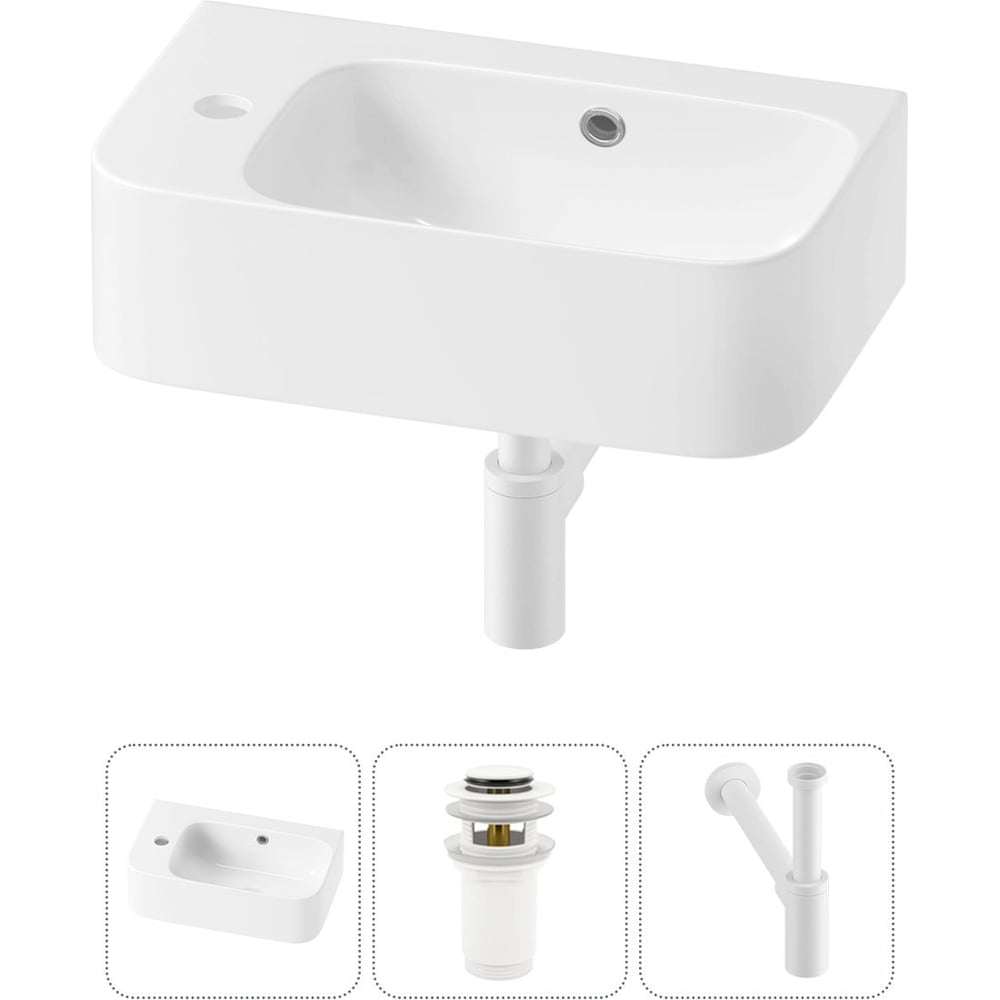 Комплект Wellsee 3 в 1 Lavinia Boho Bathroom Sink накладная/подвесная раковина 45x27 см 20216476R