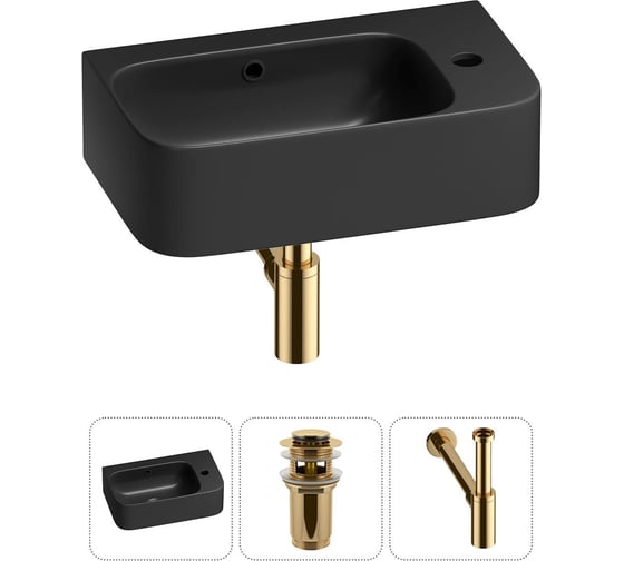 Изображение товара Комплект Wellsee 3 в 1 Lavinia Boho Bathroom Sink накладная/подвесная раковина 45x27 см 20216518R